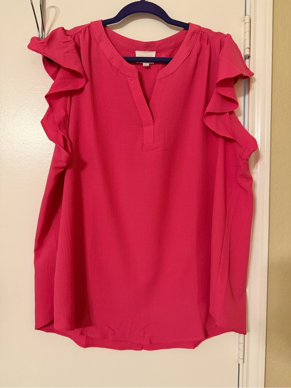 ANDREE BY UNIT Bright Pink Ruffle-Sleeve Camisole Top